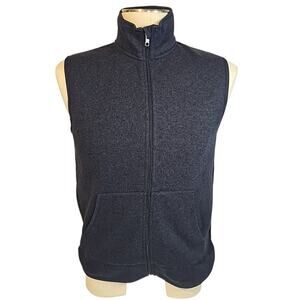 J.Crew Mercantile Men’s Sweater Fleece Vest Navy Blue Zip Front Sz M